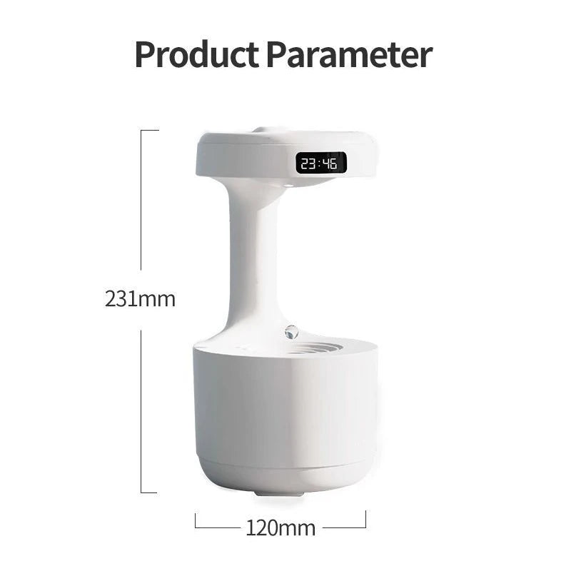 Water Droplet Air Humidifier 800ml Anti-gravity Essential Oil Diffuser Night Light Weightless Sprayer Decorations Desk Lamps